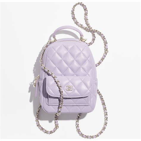 chanel purple backpack|chanel backpack how to wear.